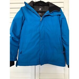 Orage Blue Hooded Winter Ski Snowboard Jacket Coat Mens Size L/G 12